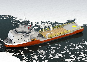Shallow-draft ice-going supply ship. Project 00801